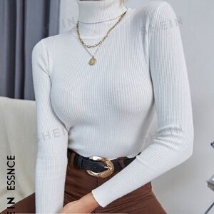 SHEIN white turtleneck neck top